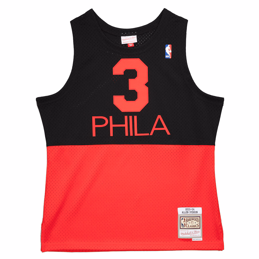 Allen Iverson Philadelphia 76ers Mitchell & Ness Camiseta Swingman Hardwood Classics Reload 2.0 2003/2004 - Negro