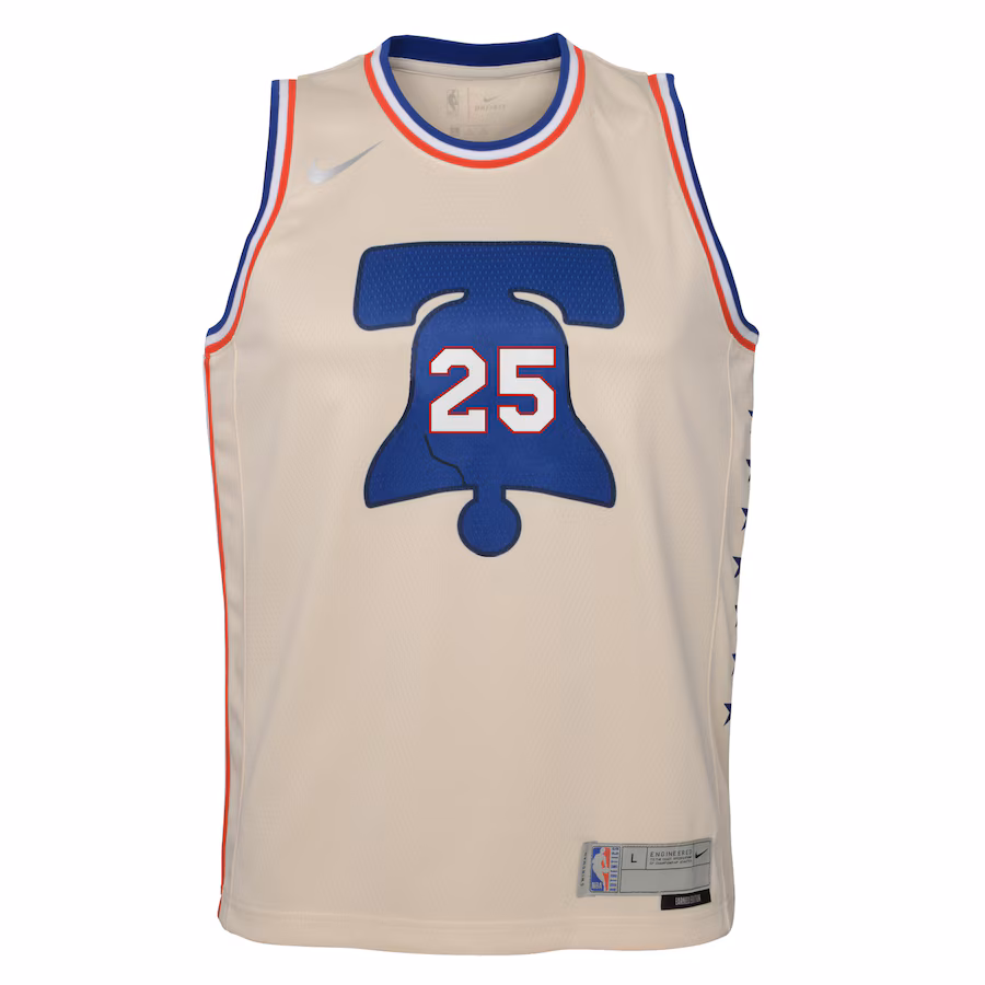 Ben Simmons Philadelphia 76ers Maglia del Giocatore Swingman per Giovani della Stagione 2020/21 Edizione Campionato - Avorio