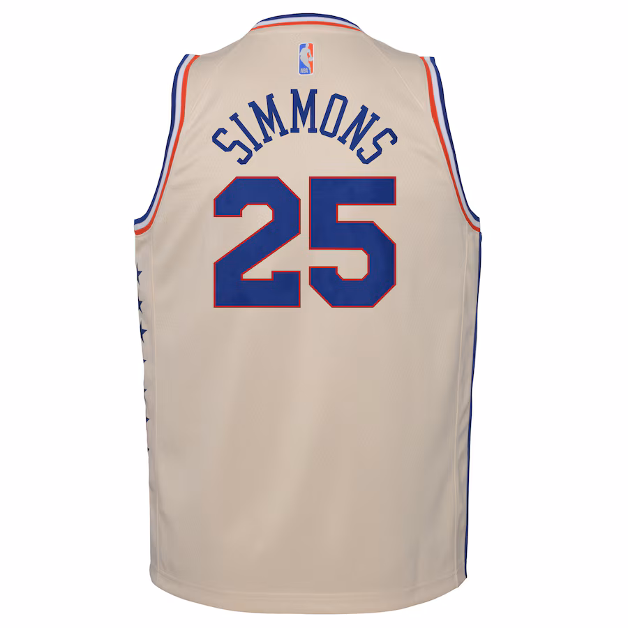 Ben Simmons Philadelphia 76ers Maglia del Giocatore Swingman per Giovani della Stagione 2020/21 Edizione Campionato - Avorio