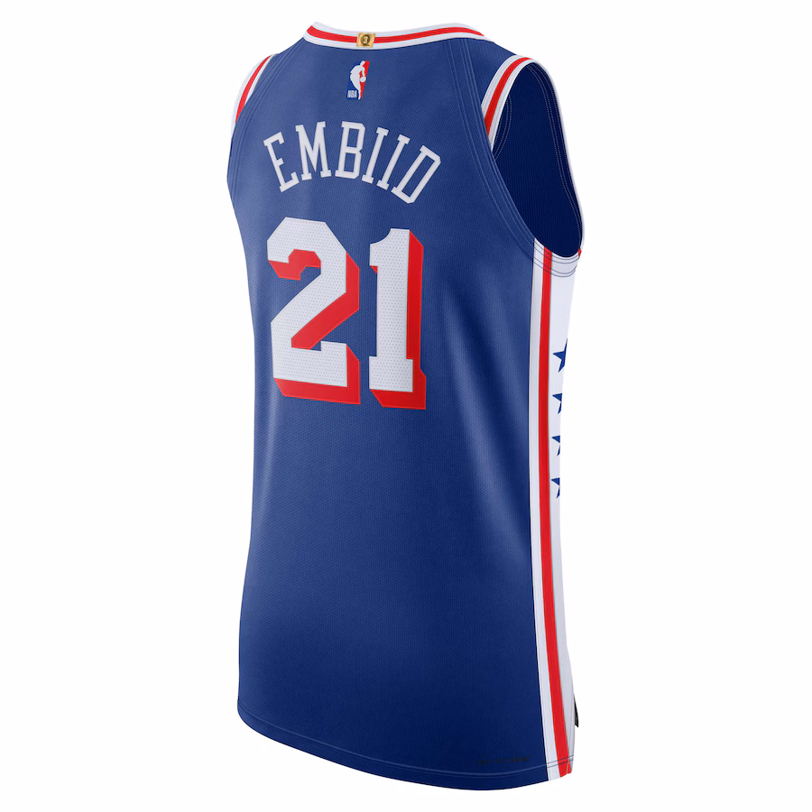 Joel Embiid Philadelphia 76ers Camiseta del Jugador - Edición Ícono - Azul Real