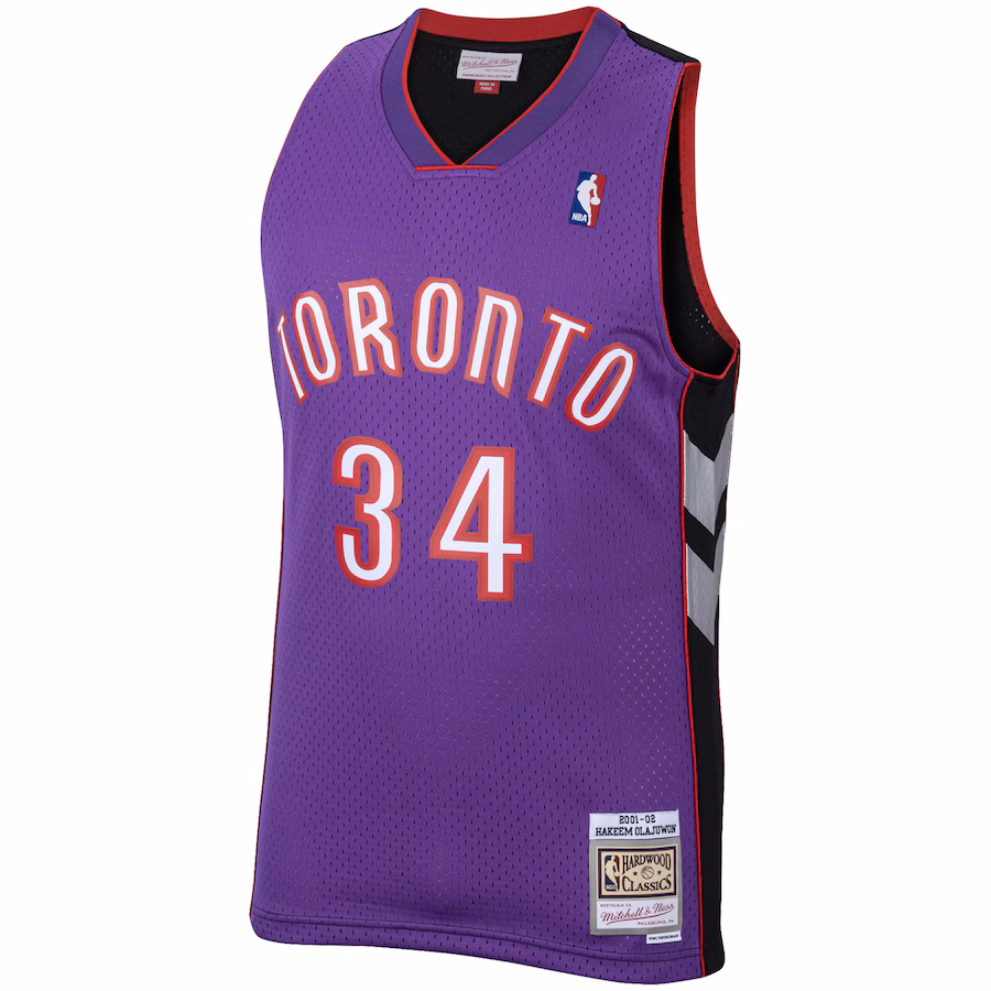 Hakeem Olajuwon Toronto Raptors Mitchell & Ness 2001/02 Hardwood Classics Swingman Jersey