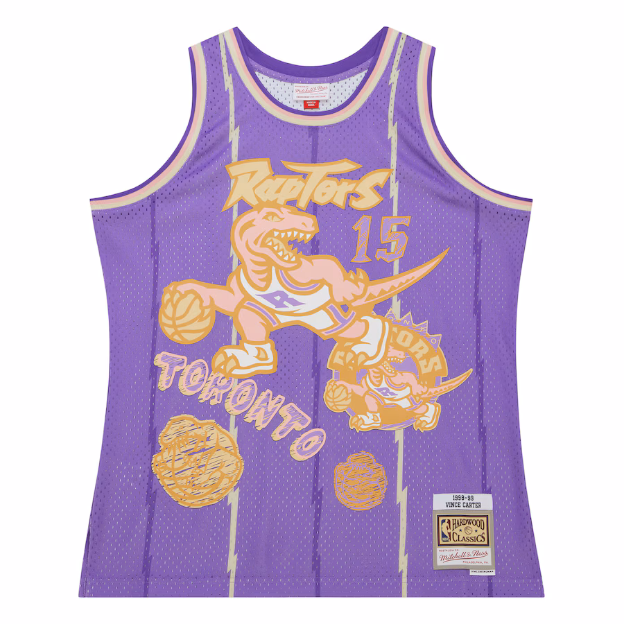 Vince Carter Toronto Raptors Mitchell & Ness 1998/99 Swingman Sidewalk Sketch-Jersey - Lila