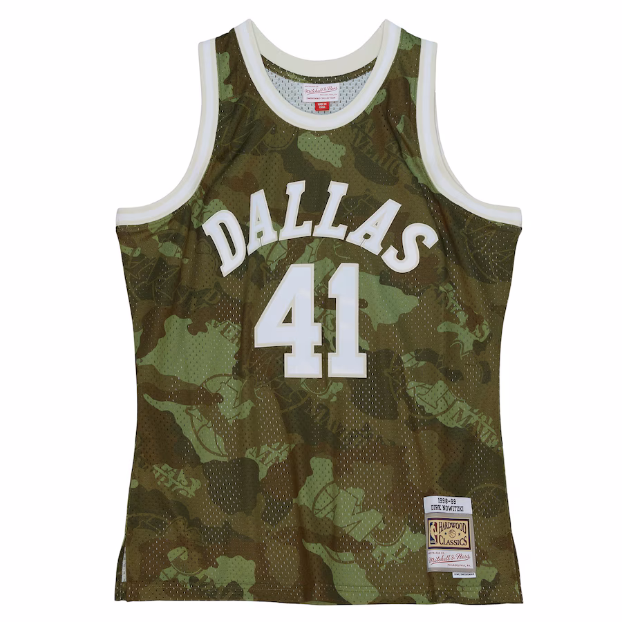 Dirk Nowitzki Dallas Mavericks 1998/99 Camouflage Vert Fantôme