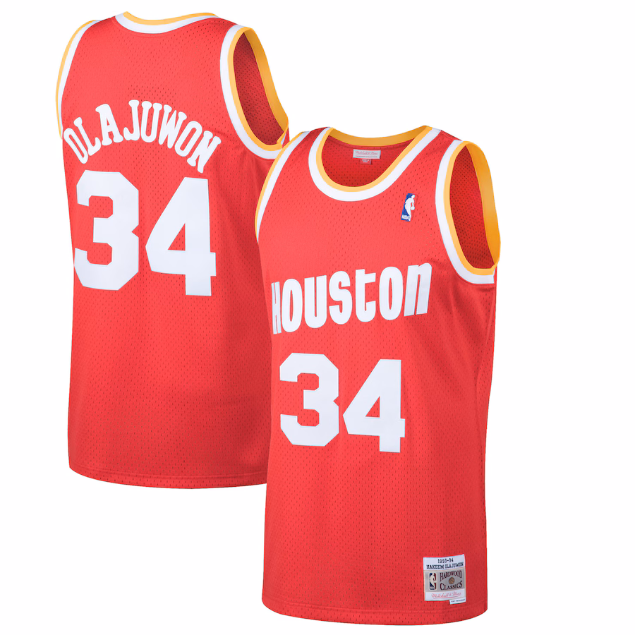 Hakeem Olajuwon, Houston Rockets, 1993/94 Classic Fan Jersey, Red