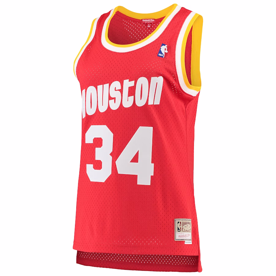 Hakeem Olajuwon, Houston Rockets, Camiseta de fan clásica 1993/94 para mujeres, Edición Cruiser, Roja