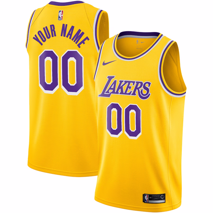 Los Angeles Lakers Custom Jersey, Icon Edition, Gold