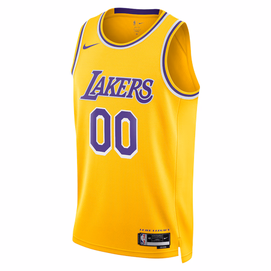 Maglia personalizzata unisex dei Los Angeles Lakers, Edizione Icon, Oro