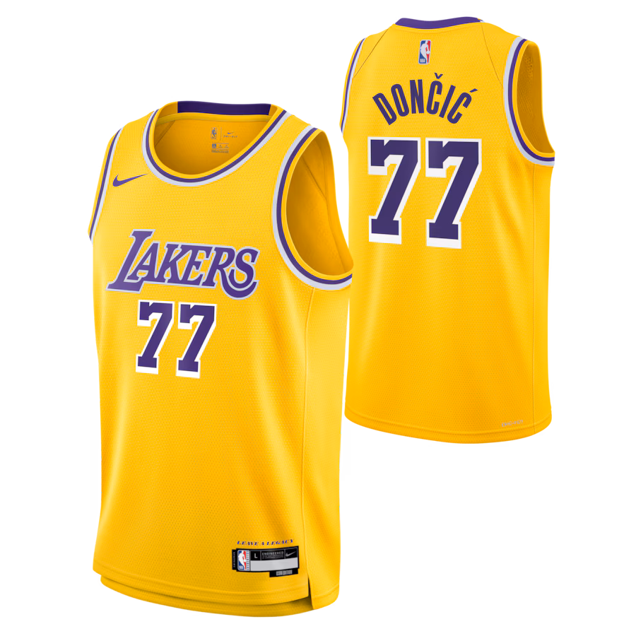 Luka Doncic, Los Angeles Lakers, Unisex Jersey, Icon Edition, Gold