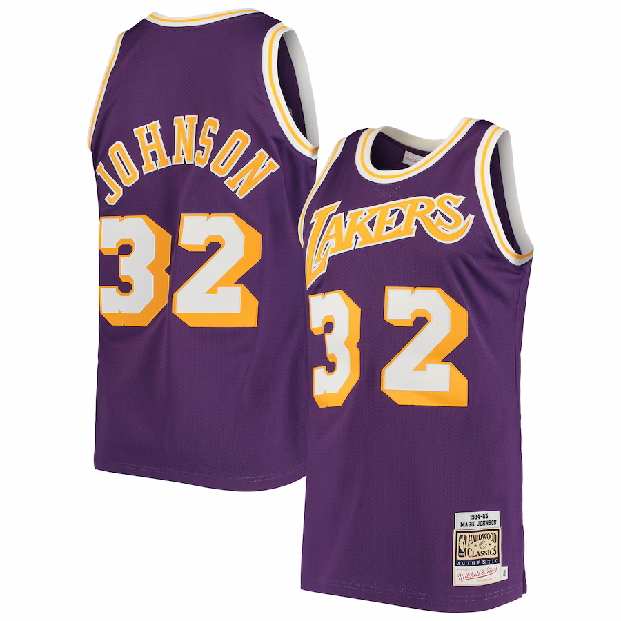 Magic Johnson, Los Angeles Lakers, 1984/85 Hardwood Classics Jersey, Purple