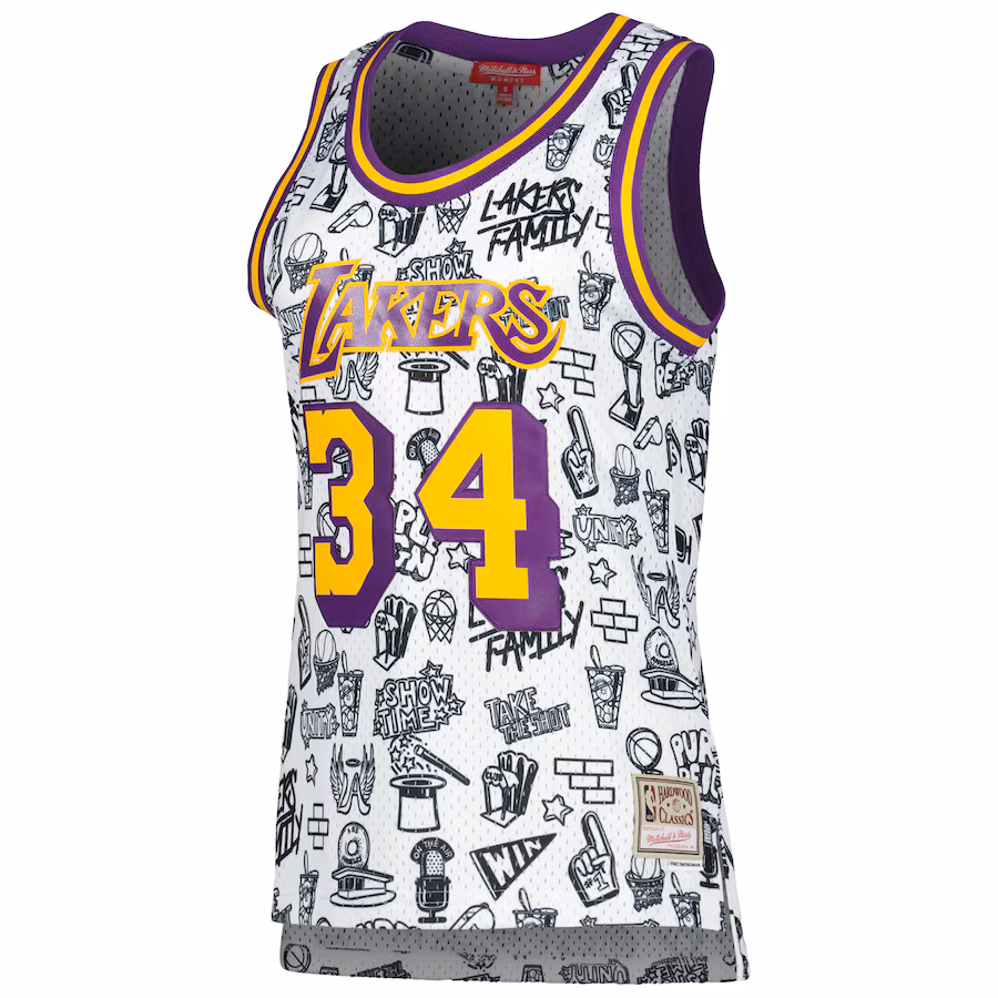 Shaquille O'Neal, Los Angeles Lakers, 1996 Women's, White