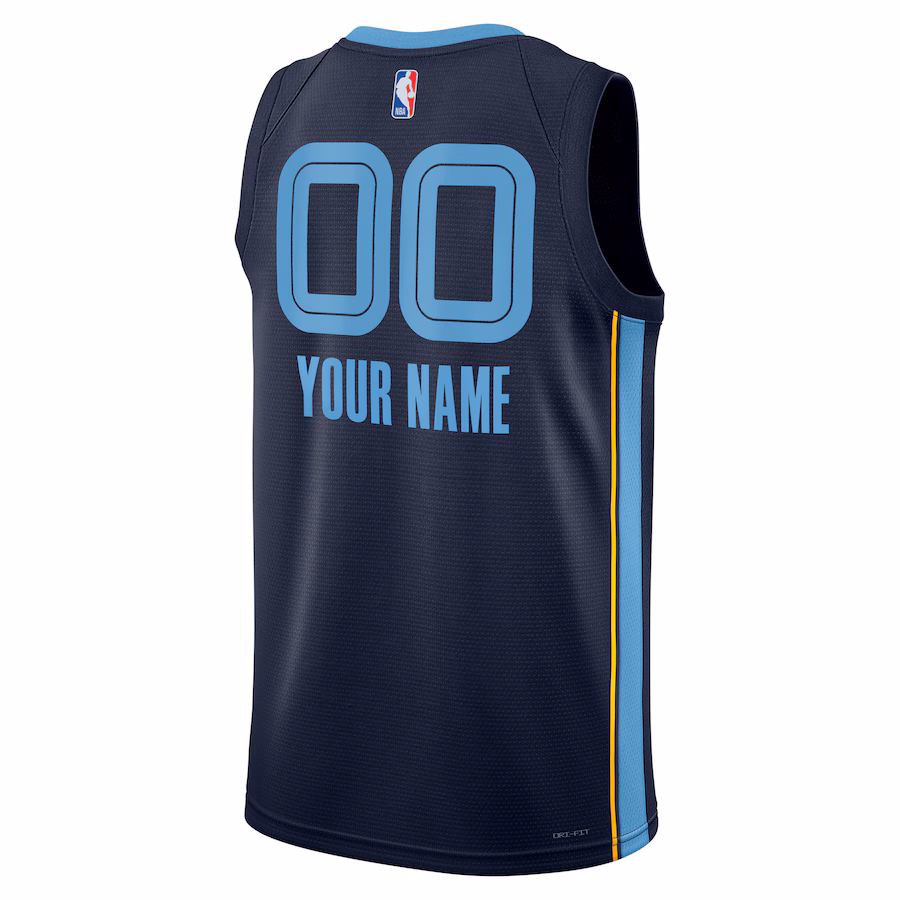 Memphis Grizzlies Maglia Badge, Edizione Icona, Blu Marinaio