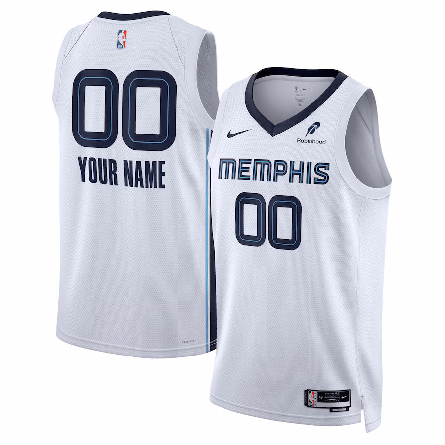 Memphis Grizzlies Maglia Badge, Edizione Associativa, Bianca