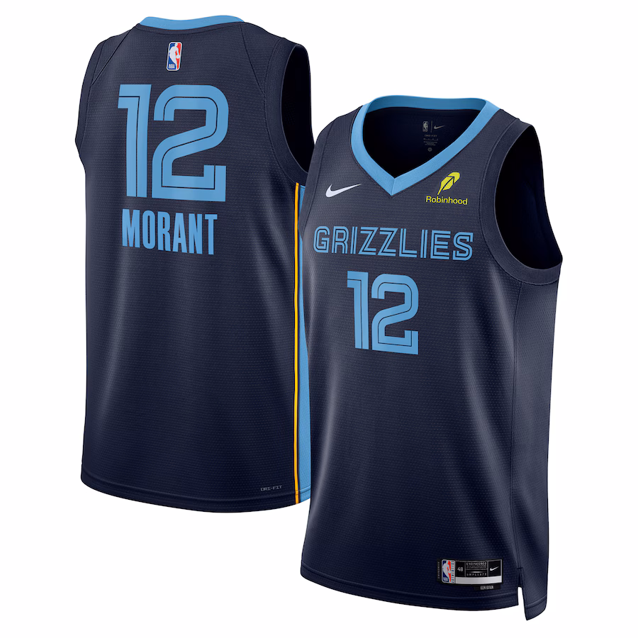 Ja Morant, Memphis Grizzlies, Icon Edition, Navy Blue