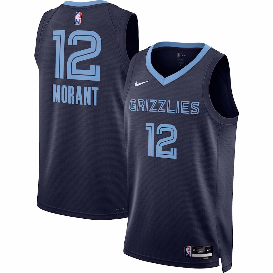 Ja Morant, Memphis Grizzlies, Icon Edition, Navy Blue