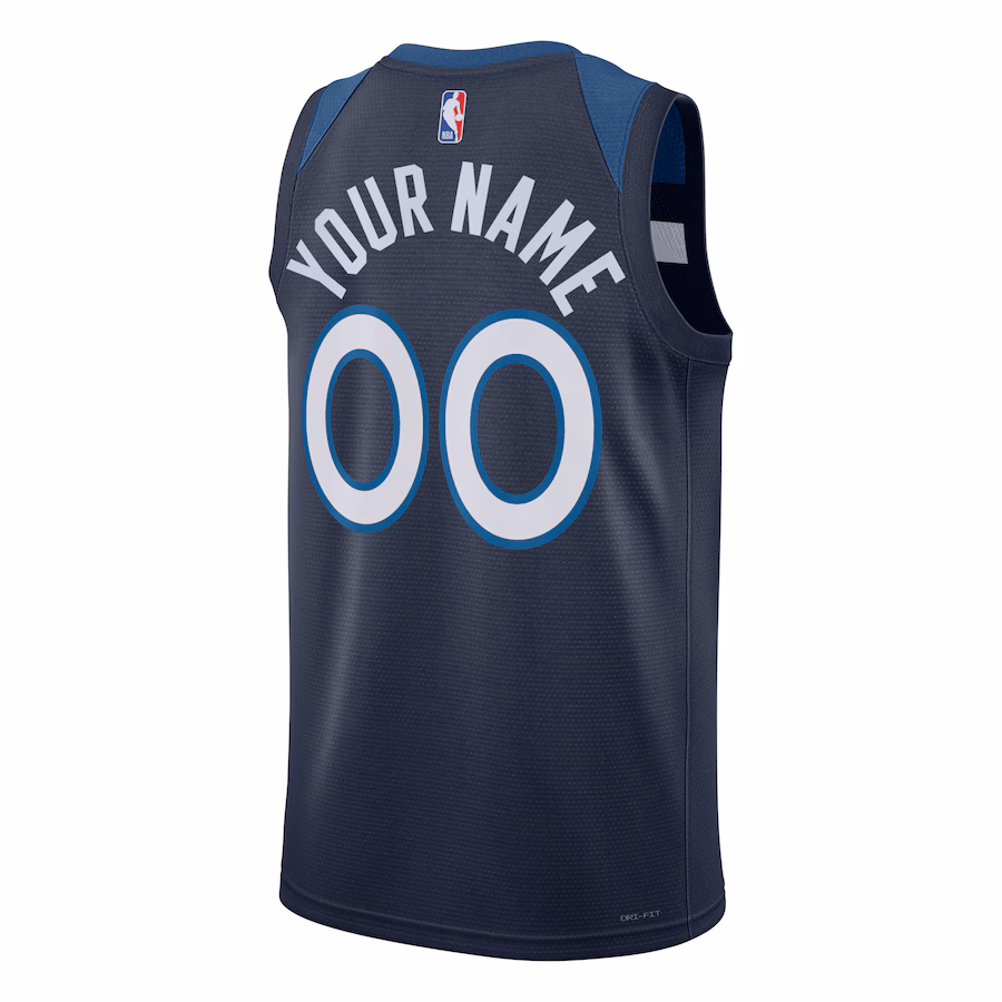 Minnesota Timberwolves Custom Jersey, Icon Edition, Navy Blue