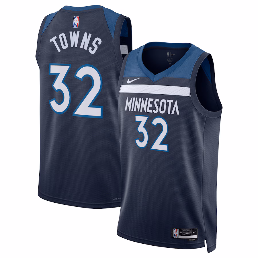 Karl Anthony Towns Minnesota Timberwolves, Edizione Icon, Blu Marinaio