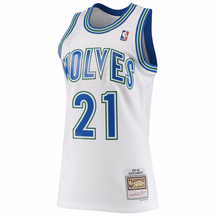 Kevin Garnett Minnesota Timberwolves 1995-96 White Jersey