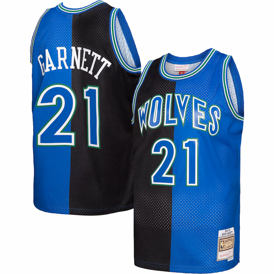 ：Maglia blu di Kevin Garnett dei Minnesota Timberwolves nel 1995-96