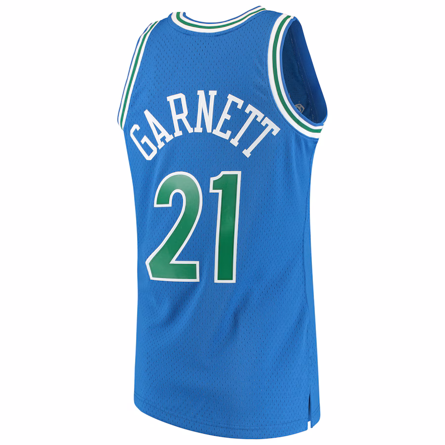 Jersey azul de Kevin Garnett de los Minnesota Timberwolves en 1995-97