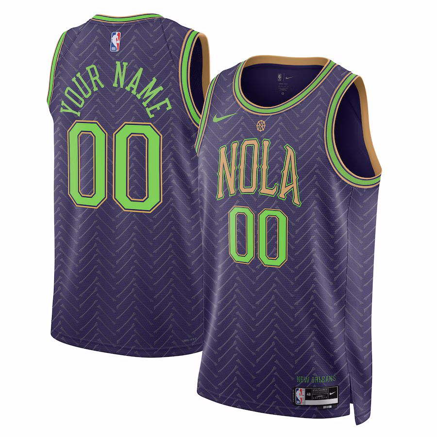 New Orleans Pelicans, Unisex, 2024/25 Custom, City Edition, Purple