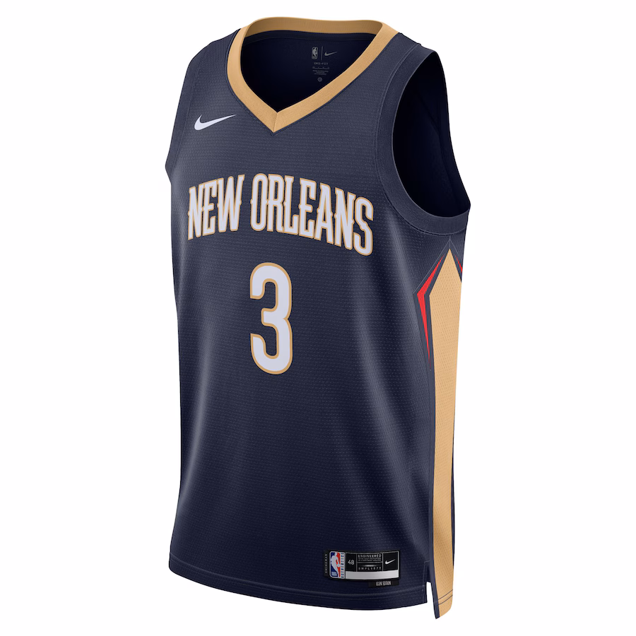 CJ McCollum, New Orleans Pelicans, Icon Edition, Navy Blue