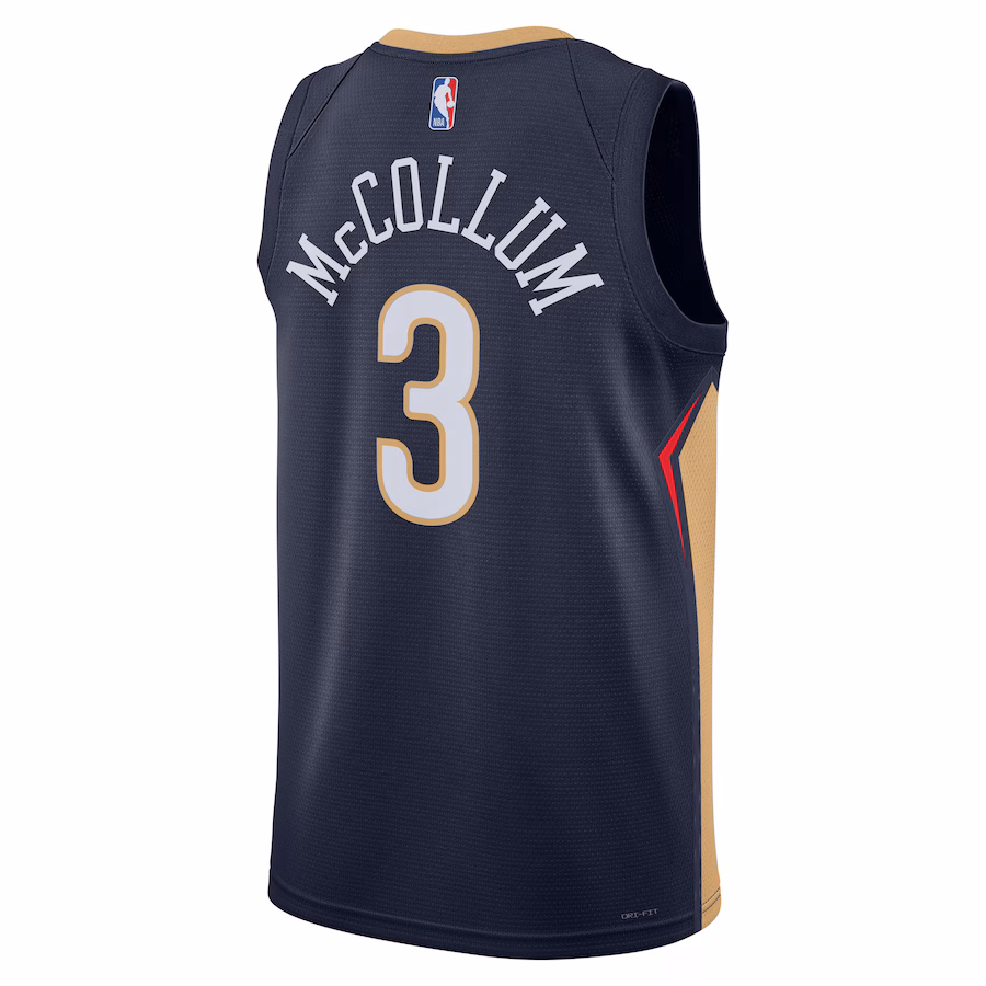 CJ McCollum, New Orleans Pelicans, Icon Edition, Navy Blue