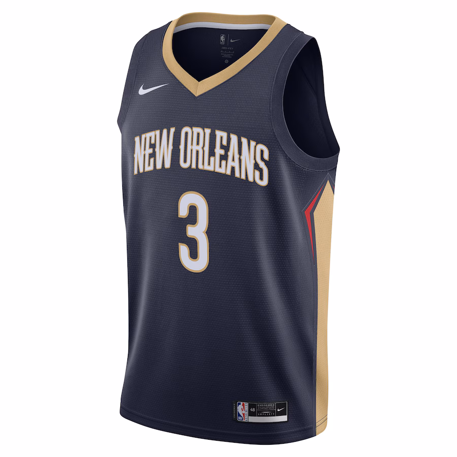 CJ McCollum, New Orleans Pelicans, Icon Edition, Navy Blue