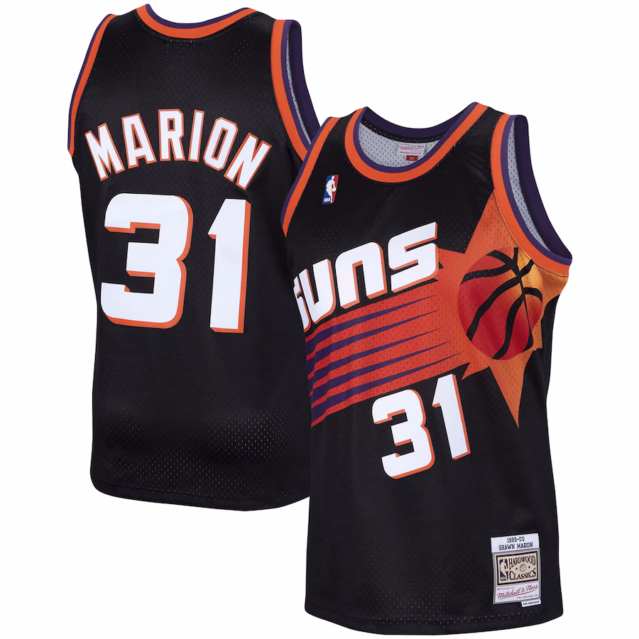 Maglia Swingman Hardwood Classics 1999/00 di Shawn Marion per i Phoenix Suns di Mitchell & Ness - Nero