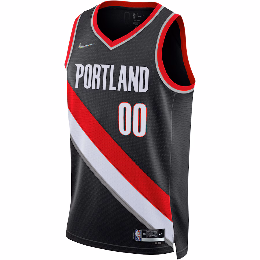 Portland Trail Blazers Maillot personnalisé 2021/22, Édition icône, Noir