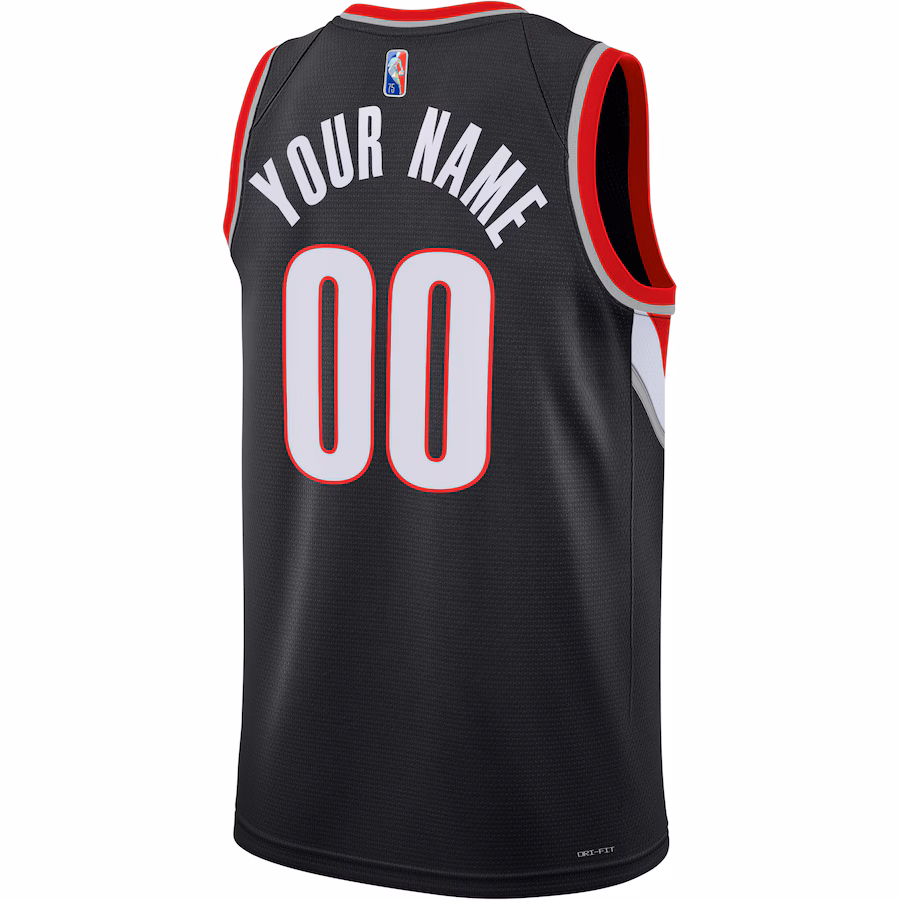 Portland Trail Blazers Maillot personnalisé 2021/22, Édition icône, Noir