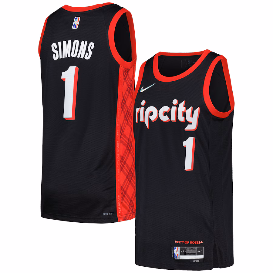 Anfernee Simons, Portland Trail Blazers, City Edition, Black