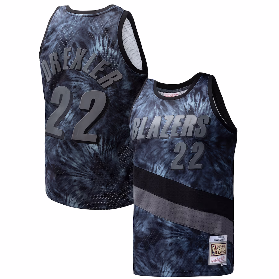 Clyde Drexler, Portland Trail Blazers, 1991/92, Tie-Dye, Black
