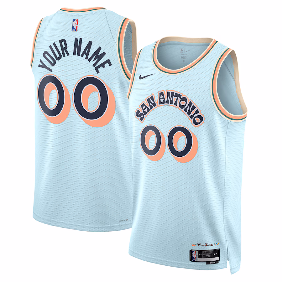 San Antonio Spurs 2024/25 Unisex Custom Jersey, City Edition, Light Blue