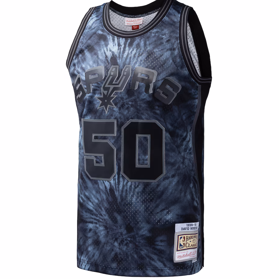David Robinson, San Antonio Spurs, Camiseta tie-dye 1998/99, Negro