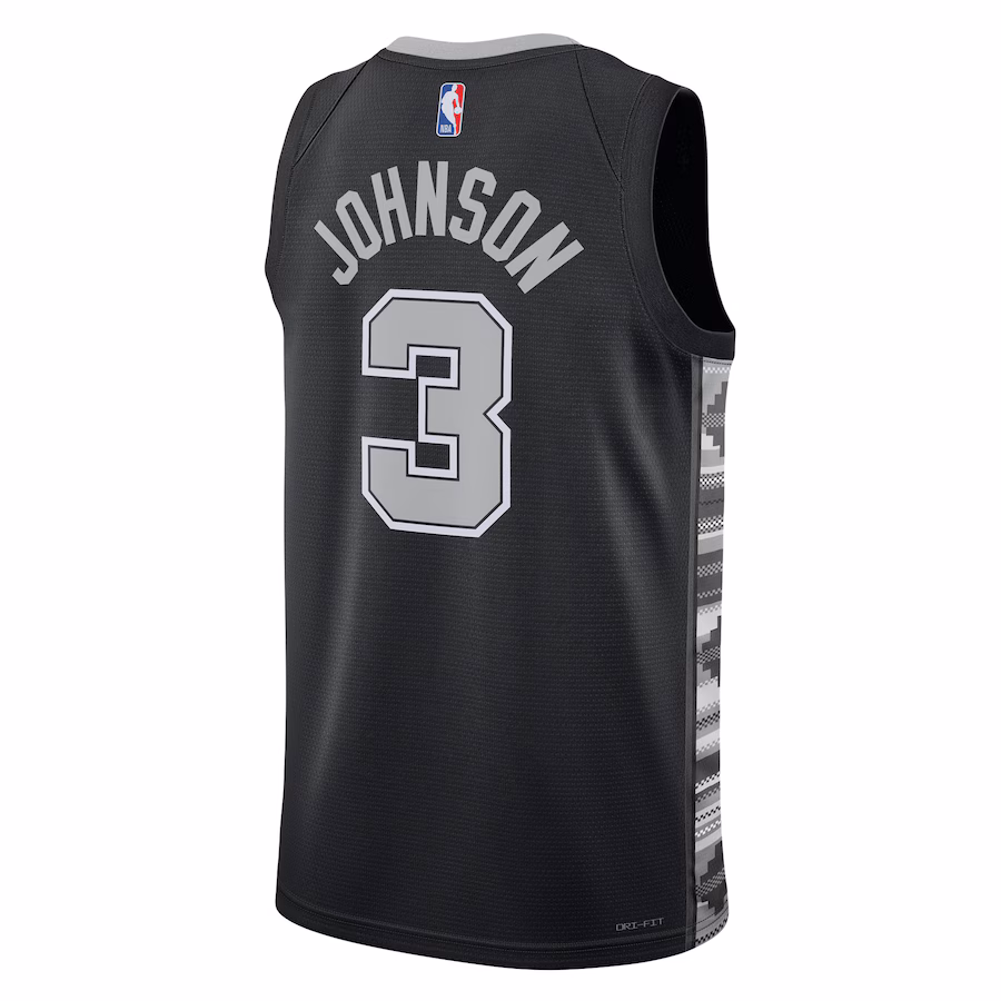 Keldon Johnson, San Antonio Spurs, Men's and Women's Statement Edition, Black