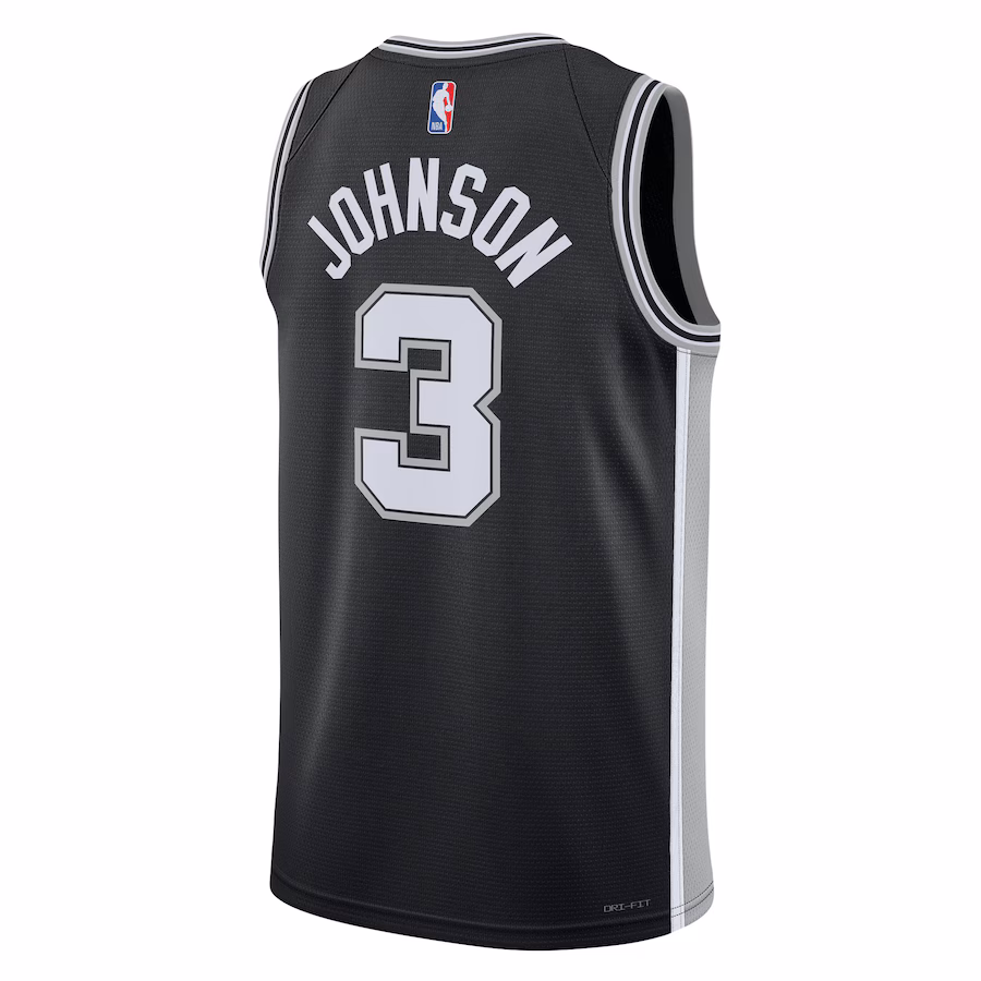Keldon Johnson, San Antonio Spurs, Unisex Jersey, Icon Edition, Black