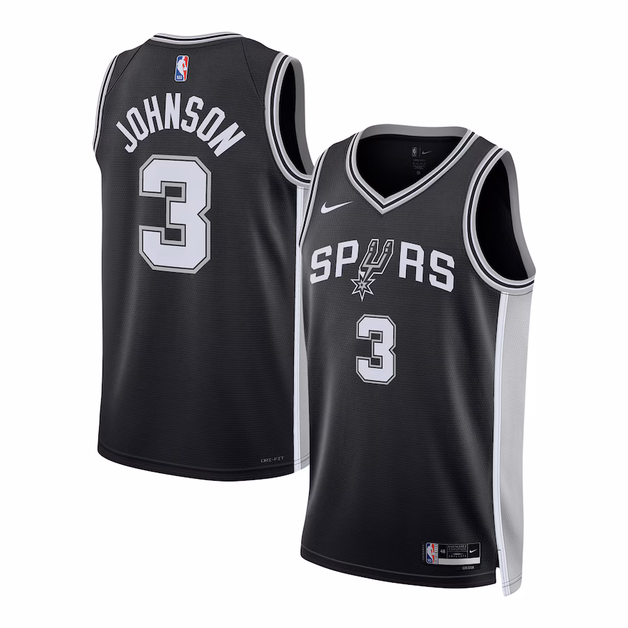 Keldon Johnson, San Antonio Spurs, Unisex Jersey, Icon Edition, Black