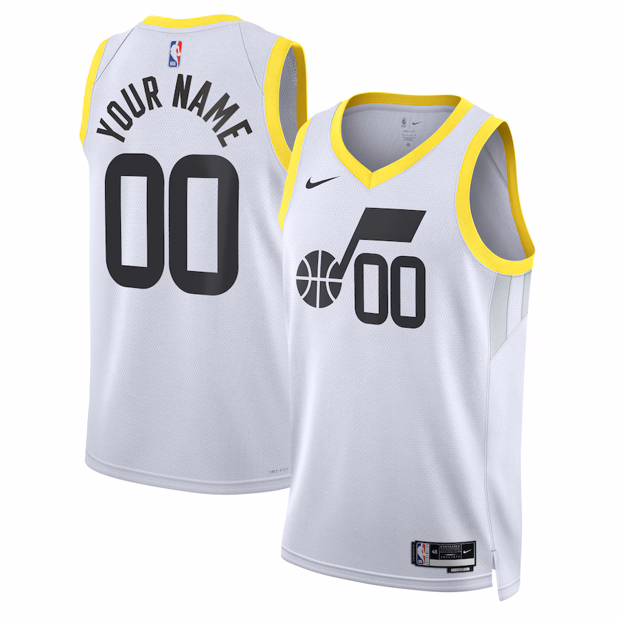 Utah Jazz Custom Jersey, Association Edition, White