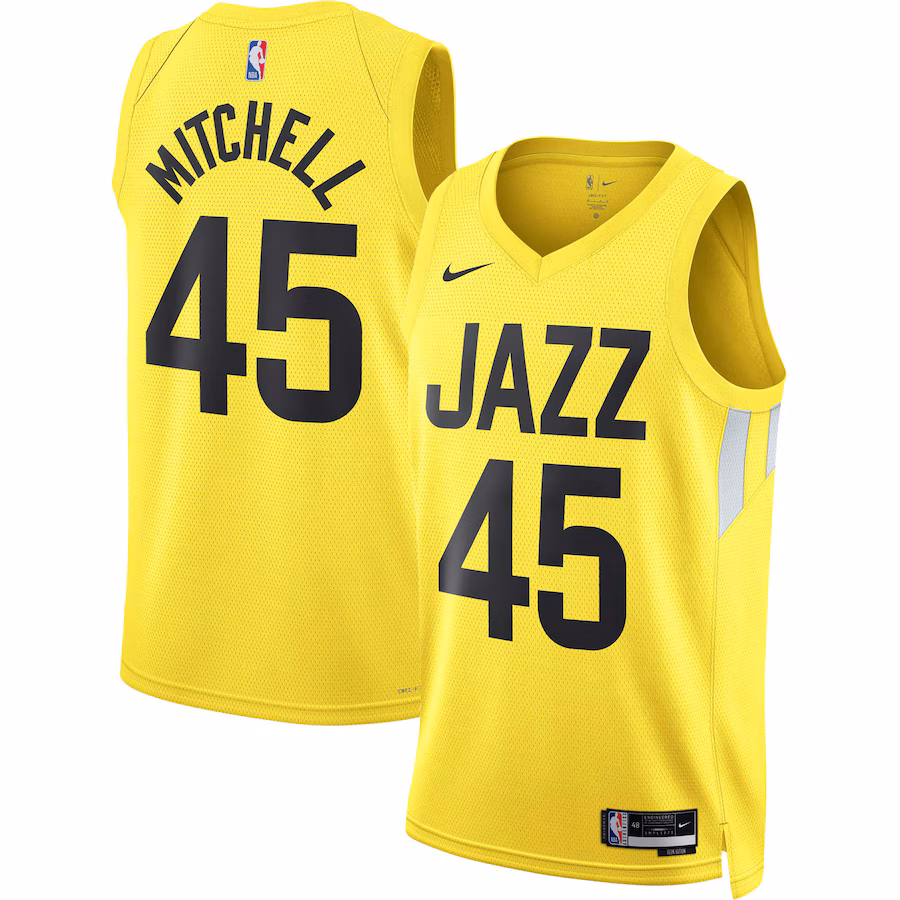 Donovan Mitchell, Utah Jazz, Icon Edition, Yellow