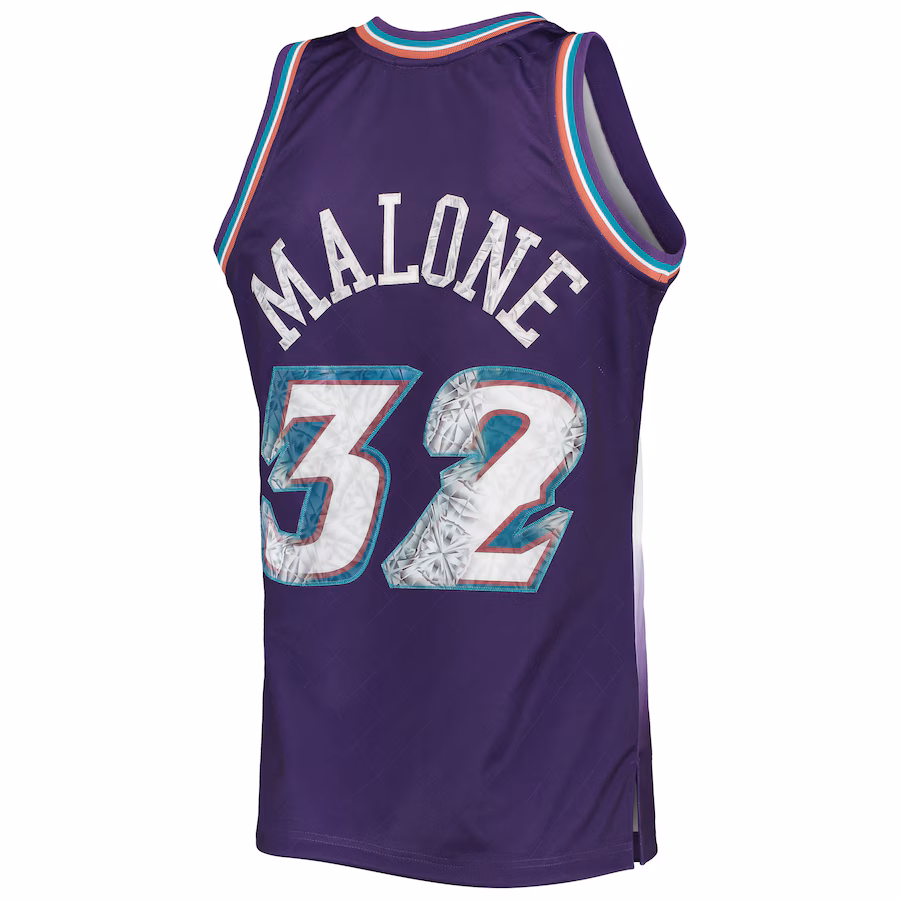 Karl Malone Utah Jazz 1996/97 Classic NBA 75th Anniversary Diamond Jersey, Purple