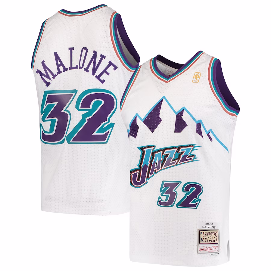 Karl Malone Utah Jazz 1996/97 White