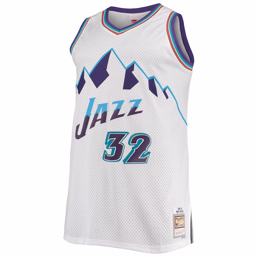 Karl Malone Utah Jazz 1996/98 Bianco