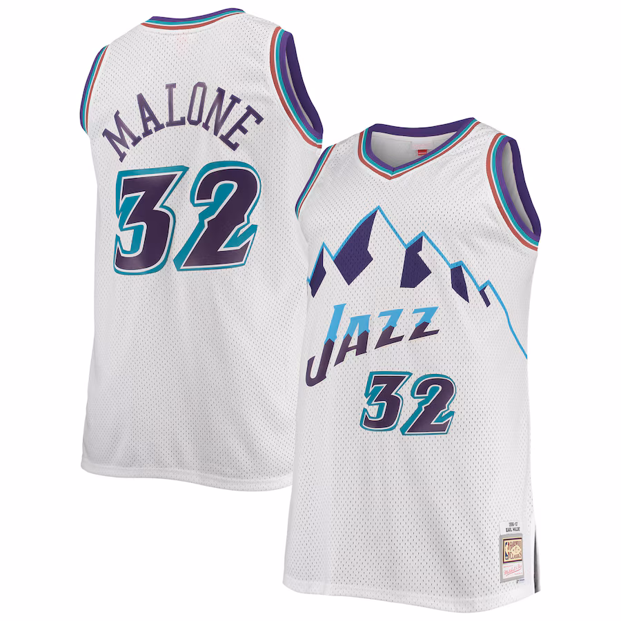 Karl Malone Utah Jazz 1996/98 White
