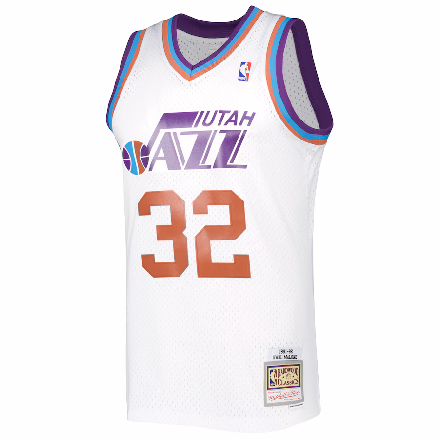 Karl Malone Utah Jazz 1991/92 White