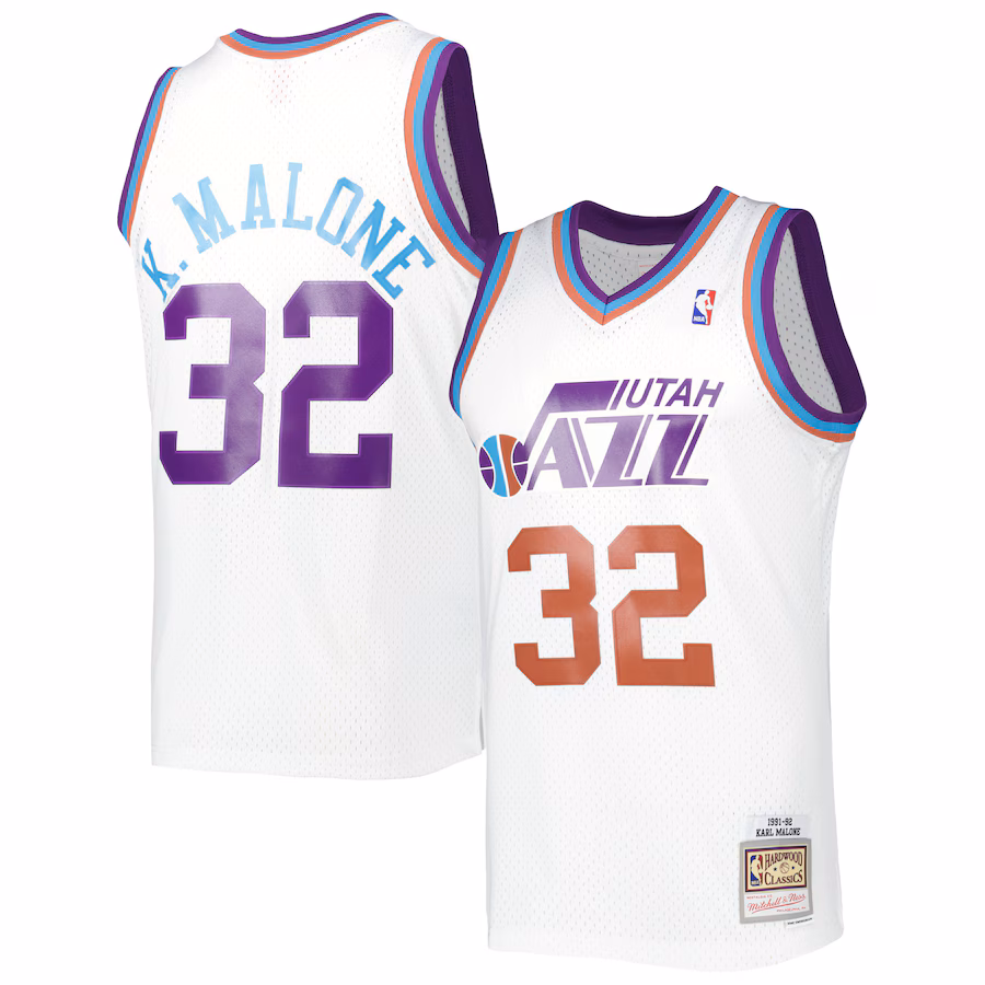 Karl Malone Utah Jazz 1991/92 White